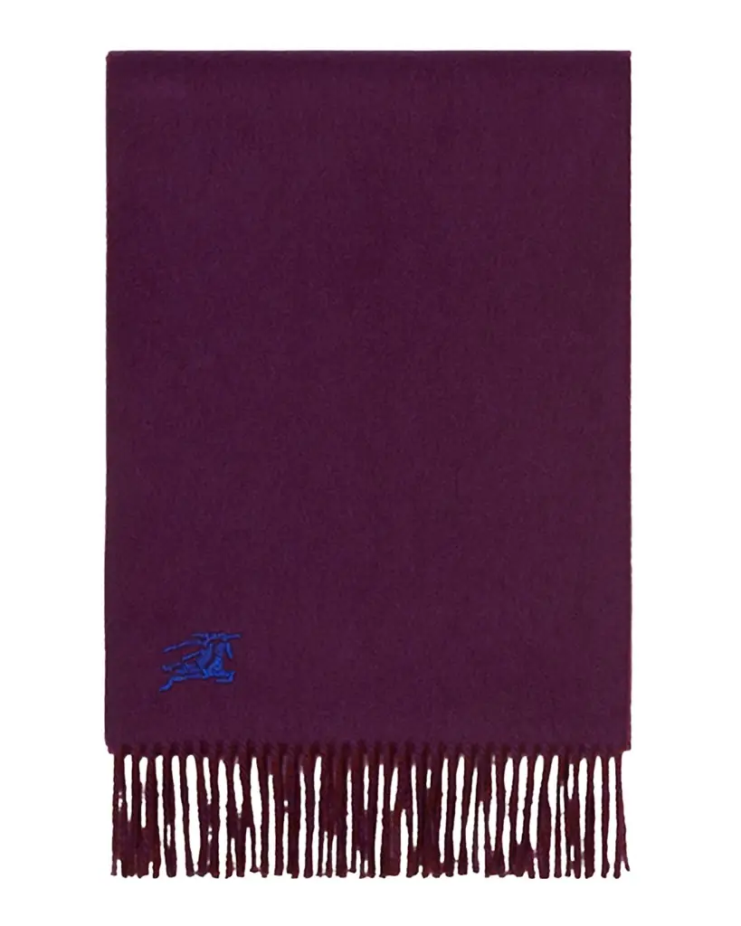 Burberry Men's Cashmere EKD Embroidered Double-Faced Scarf