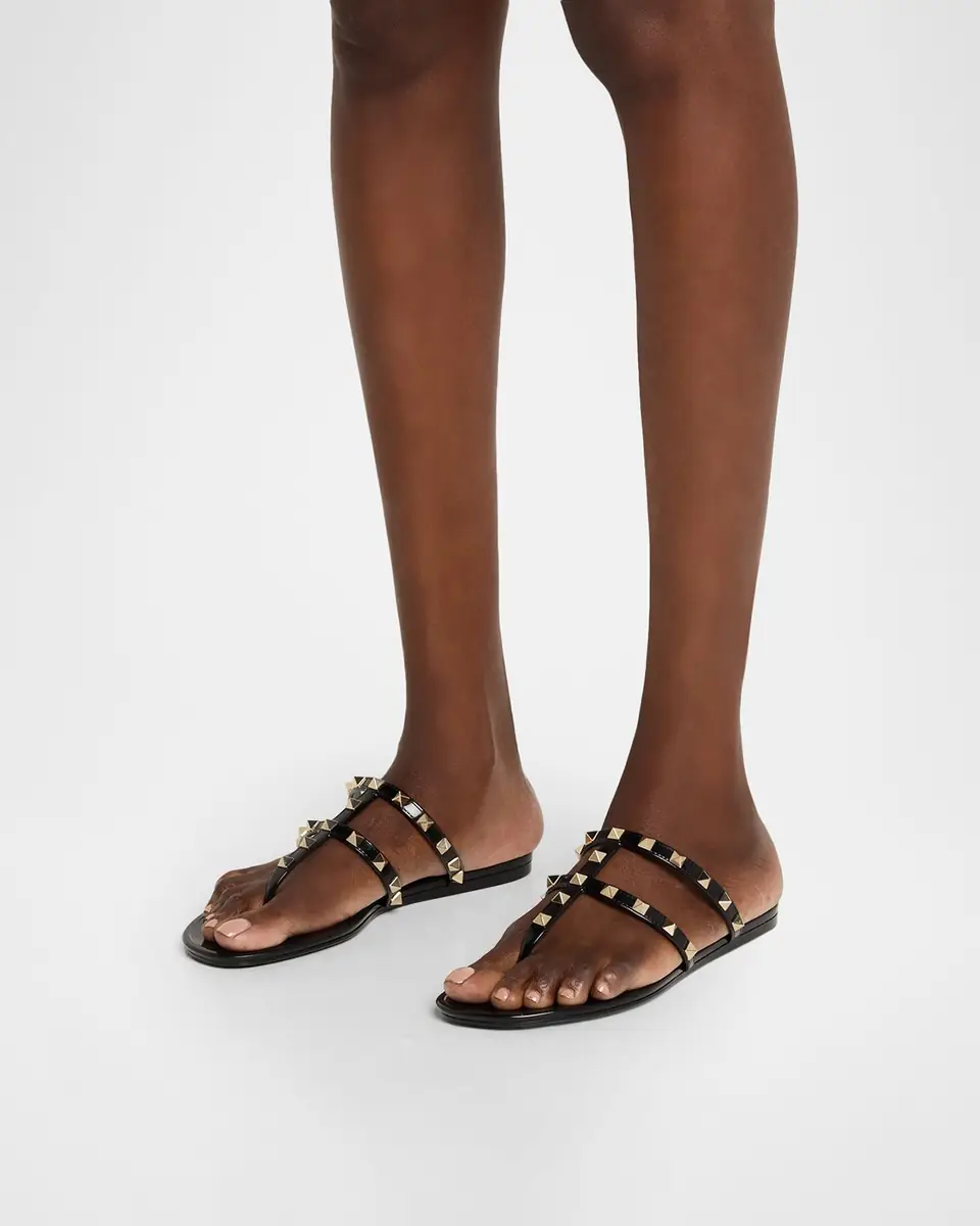 Valentino Garavani Rockstud Caged Jelly Flat Slide Sandals | Thumbnail 2 Valentino Garavani Rockstud Caged Jelly Flat Slide Sandals | Thumbnail 2