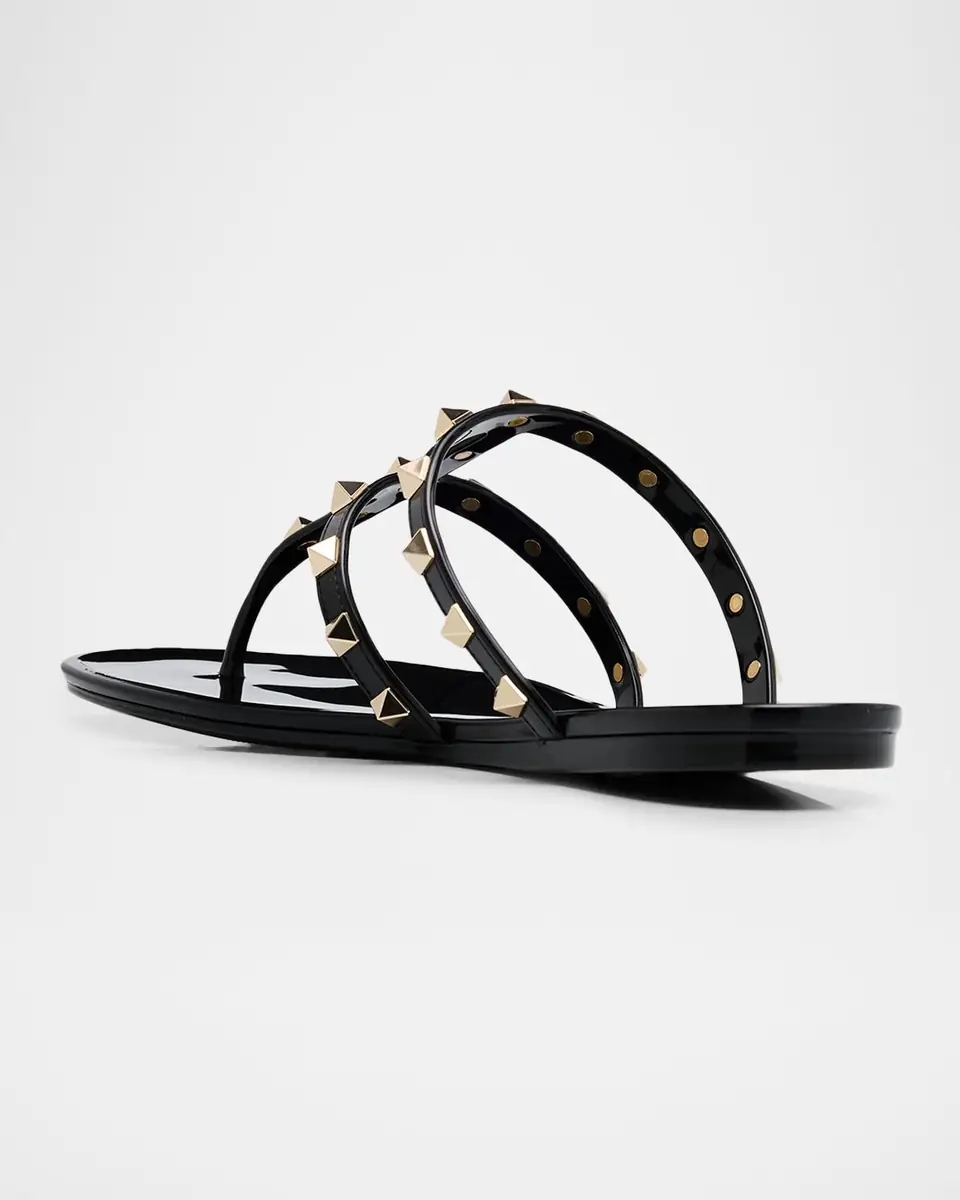 Valentino Garavani Rockstud Caged Jelly Flat Slide Sandals | Thumbnail 4 Valentino Garavani Rockstud Caged Jelly Flat Slide Sandals | Thumbnail 4