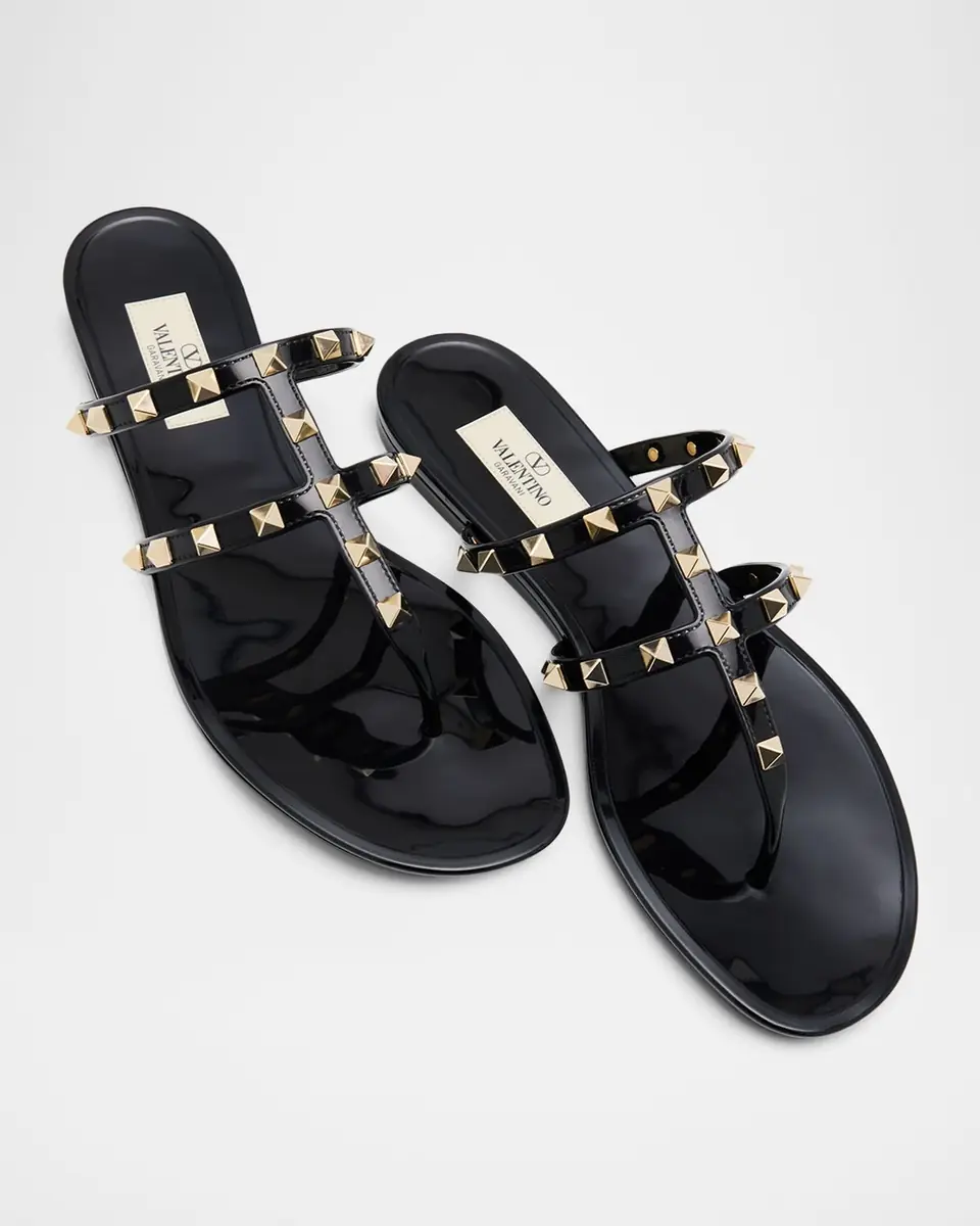 Valentino Garavani Rockstud Caged Jelly Flat Slide Sandals | Thumbnail 5 Valentino Garavani Rockstud Caged Jelly Flat Slide Sandals | Thumbnail 5