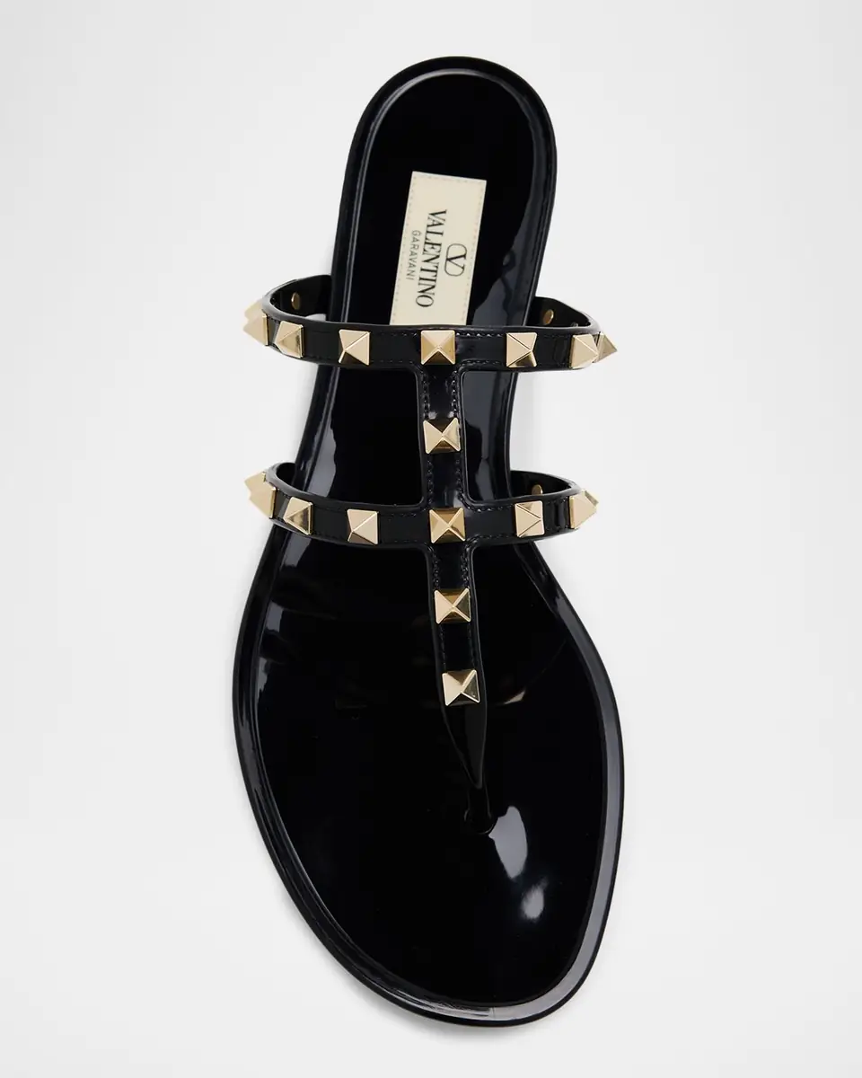 Valentino Garavani Rockstud Caged Jelly Flat Slide Sandals | Thumbnail 6 Valentino Garavani Rockstud Caged Jelly Flat Slide Sandals | Thumbnail 6