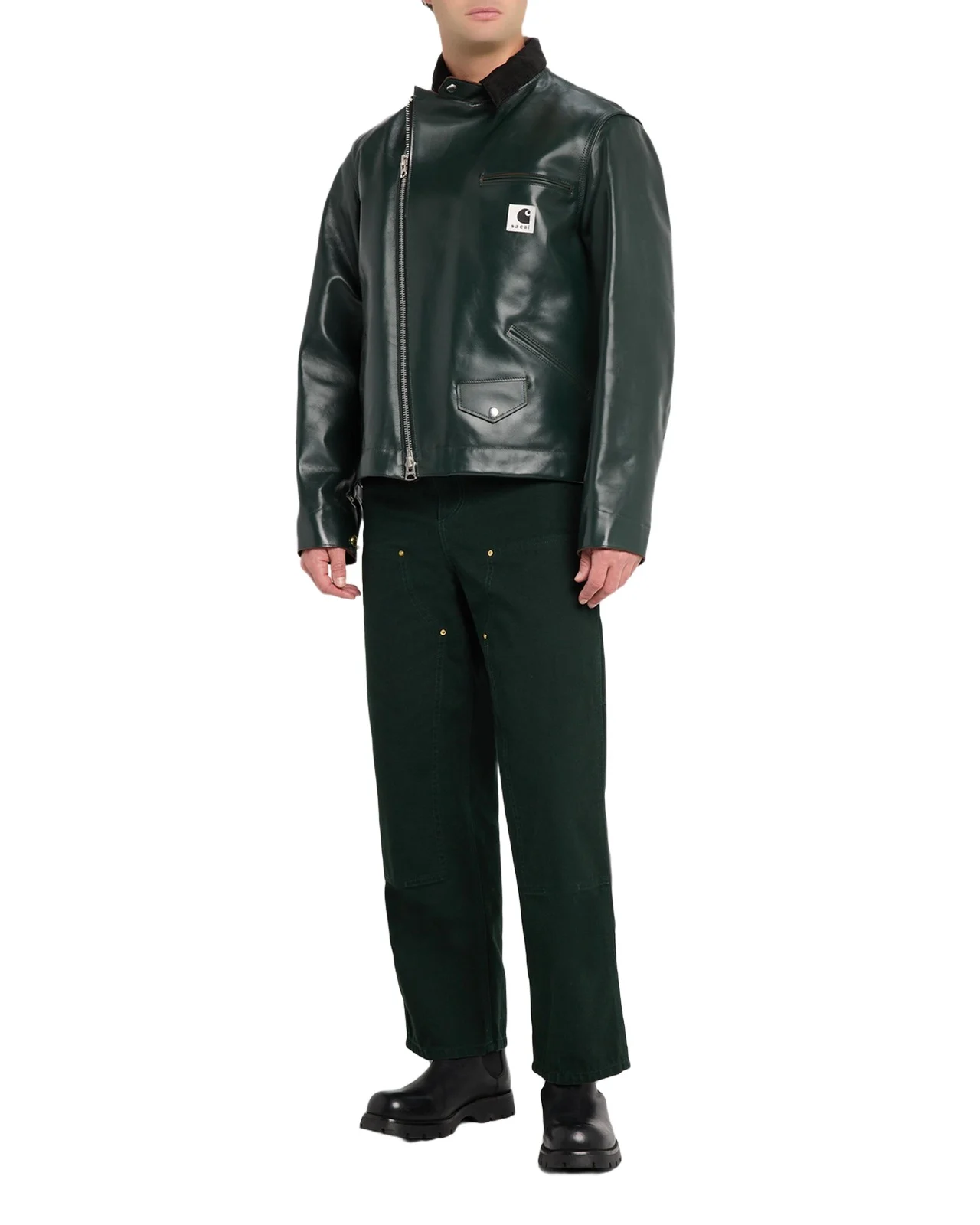 SACAI x CARHARTT WIP Men's Leather Moto Jacket