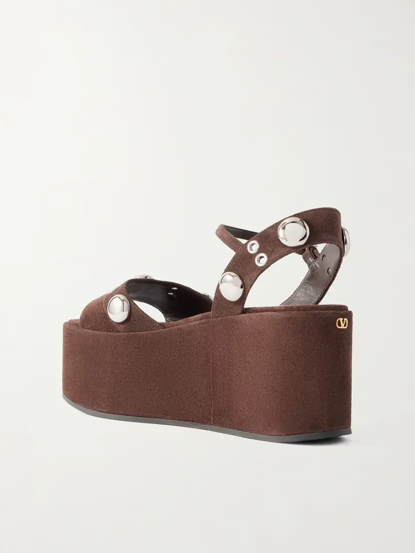 Valentino Garavani Nellcôte 65 Embellished Suede Platform Sandals | Thumbnail 3