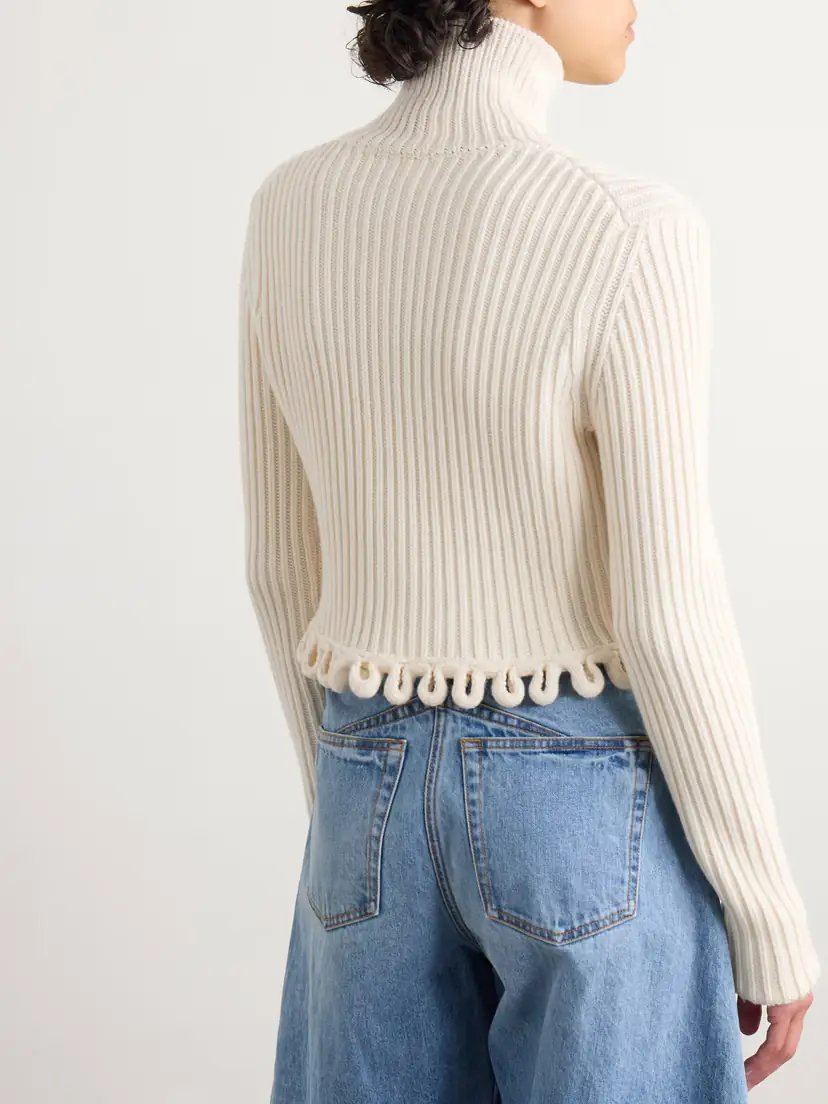 Alaïa Lace-up Ribbed Wool Sweater | Thumbnail 3 Alaïa Lace-up Ribbed Wool Sweater | Thumbnail 3