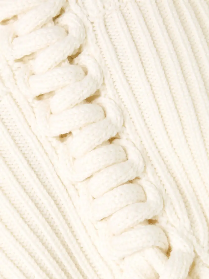 Alaïa Lace-up Ribbed Wool Sweater | Thumbnail 4 Alaïa Lace-up Ribbed Wool Sweater | Thumbnail 4