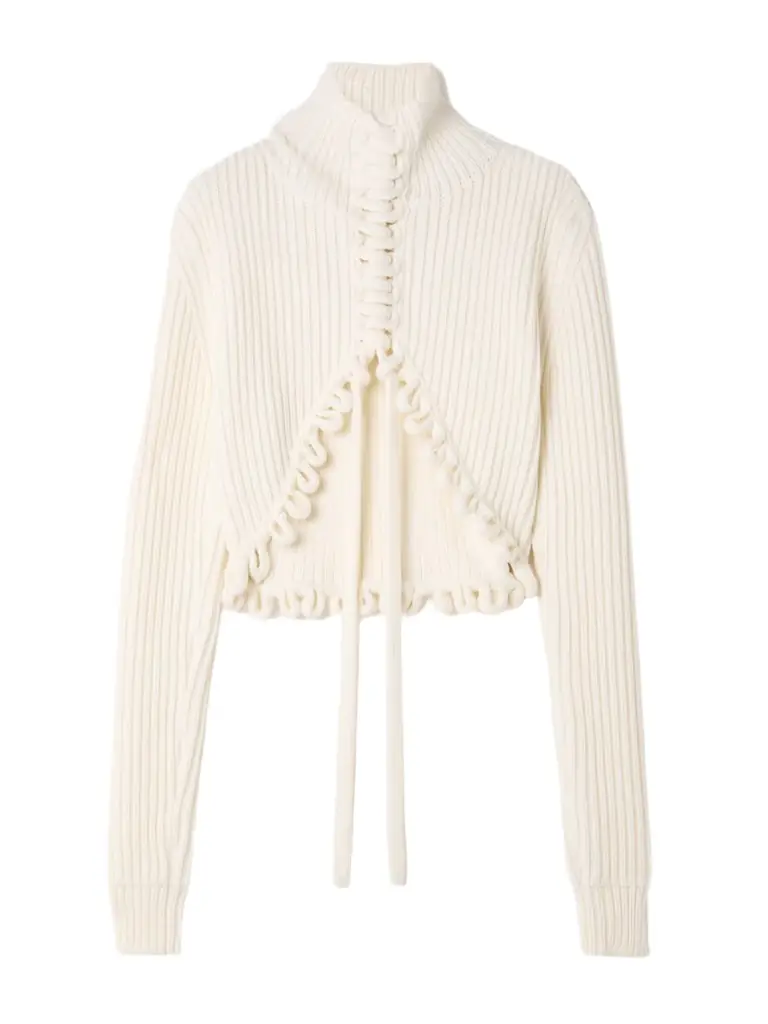 Lace-up Ribbed Wool Sweater Lace-up Ribbed Wool Sweater