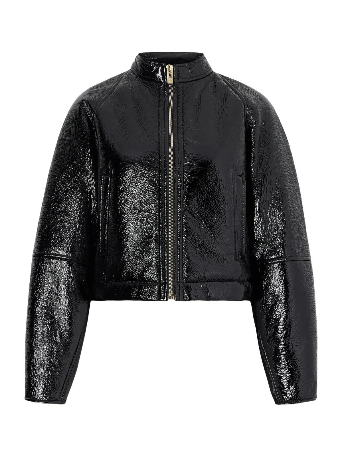 Cropped Shearling Bomber Jacket