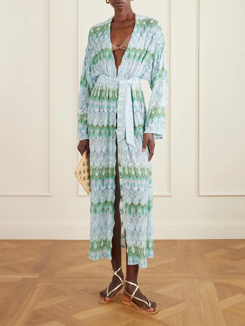 Missoni Belted Metallic Crochet-knit Kaftan | Thumbnail 2 Missoni Belted Metallic Crochet-knit Kaftan | Thumbnail 2