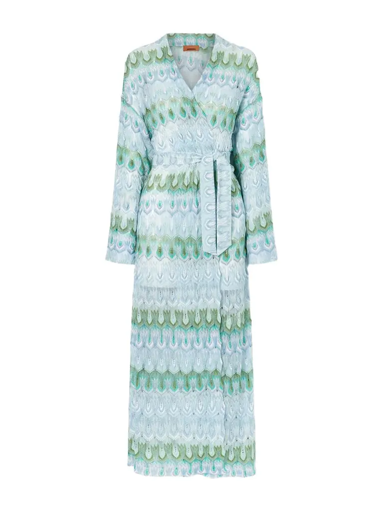 Missoni Belted Metallic Crochet-knit Kaftan | Image 1 Missoni Belted Metallic Crochet-knit Kaftan | Image 1