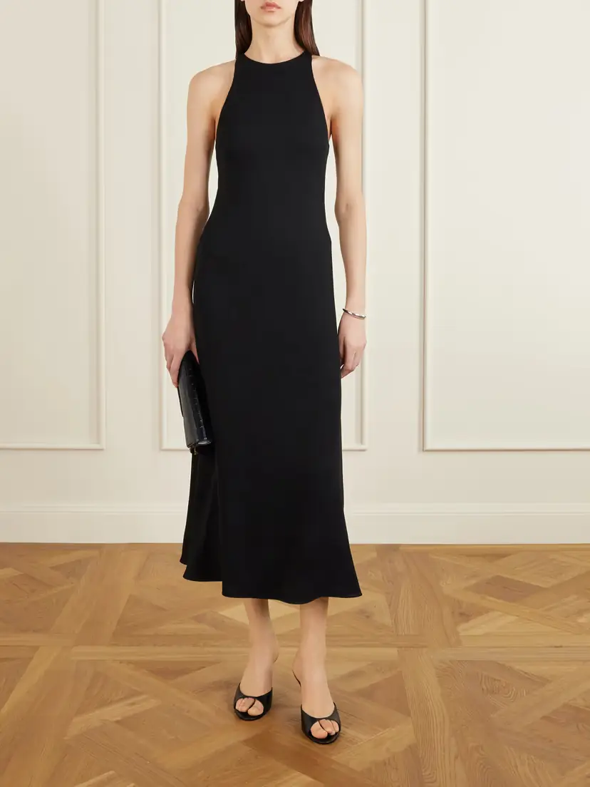 Blazé Milano Skyros Pleated Crepe Midi Dress | Thumbnail 2