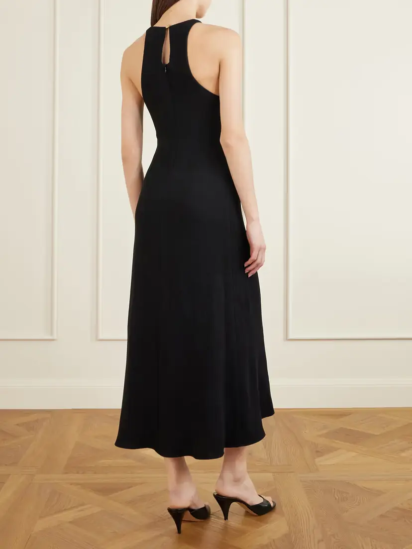 Blazé Milano Skyros Pleated Crepe Midi Dress | Thumbnail 3