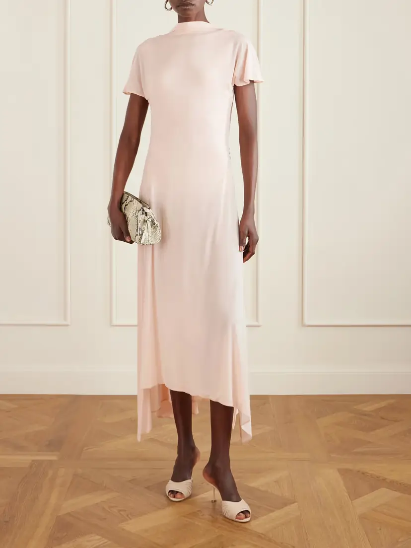 Magda Butrym Scarf-detailed Open-back Asymmetric Jersey Dress | Thumbnail 2 Magda Butrym Scarf-detailed Open-back Asymmetric Jersey Dress | Thumbnail 2