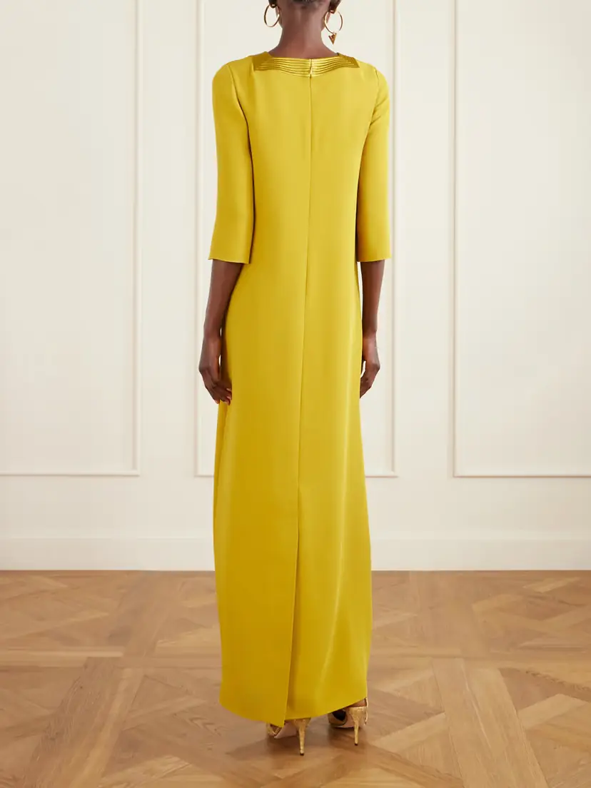 Valentino Garavani Embellished Satin-trimmed Silk-cady Gown | Thumbnail 3 Valentino Garavani Embellished Satin-trimmed Silk-cady Gown | Thumbnail 3