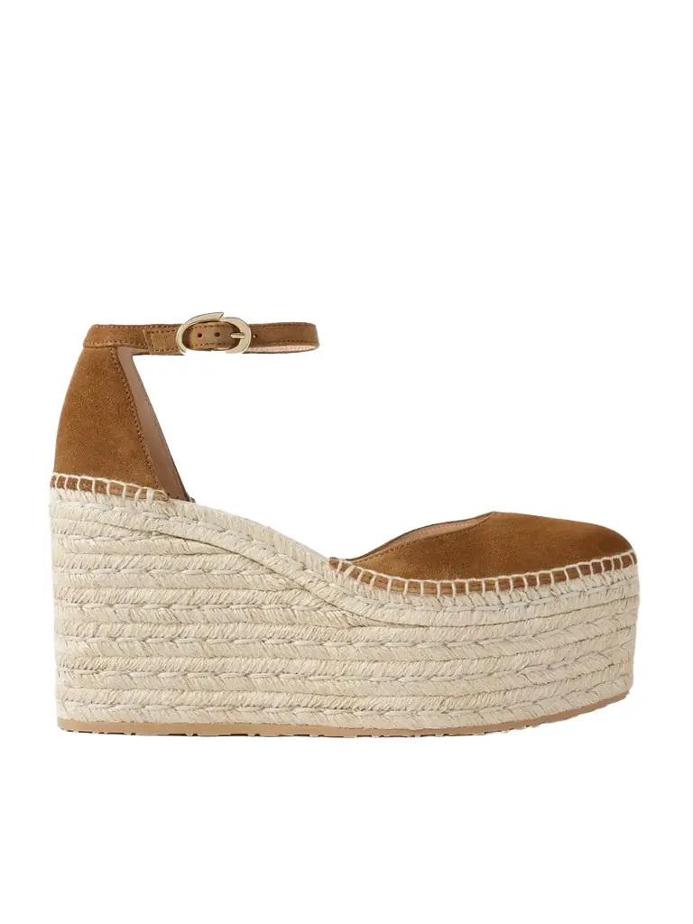 Gianvito Rossi 60 Suede Espadrille Platform Sandals | Image 1 Gianvito Rossi 60 Suede Espadrille Platform Sandals | Image 1