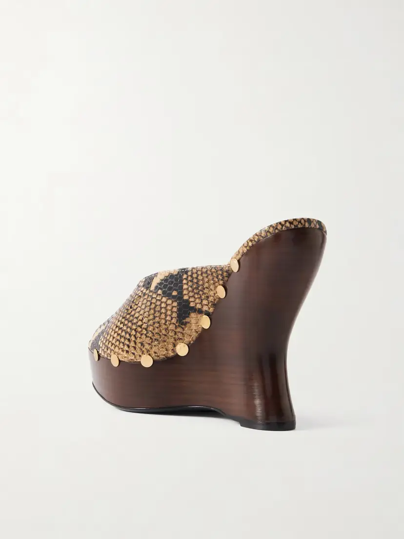 Magda Butrym Studded Snake-effect Leather Wedge Mules | Thumbnail 3 Magda Butrym Studded Snake-effect Leather Wedge Mules | Thumbnail 3