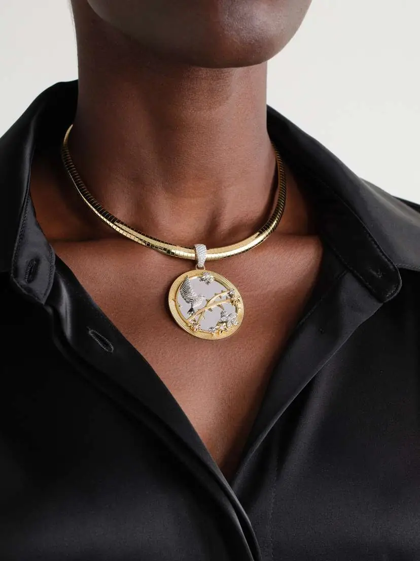 Foundrae Resilience Sleek 18-karat White And Yellow Gold Diamond Necklace | Thumbnail 2 Foundrae Resilience Sleek 18-karat White And Yellow Gold Diamond Necklace | Thumbnail 2