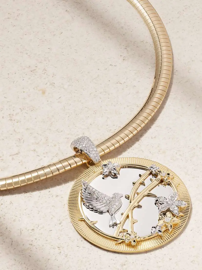 Foundrae Resilience Sleek 18-karat White And Yellow Gold Diamond Necklace | Thumbnail 4 Foundrae Resilience Sleek 18-karat White And Yellow Gold Diamond Necklace | Thumbnail 4