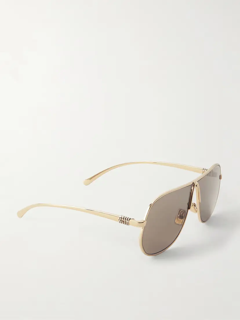 Miu Miu Eyewear Aviator-style Gold-tone Sunglasses | Thumbnail 3