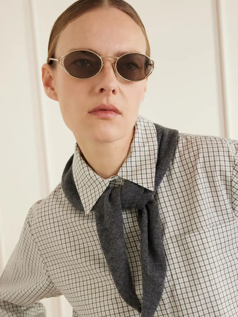 Miu Miu Eyewear Oval-frame Gold-tone Sunglasses | Thumbnail 2 Miu Miu Eyewear Oval-frame Gold-tone Sunglasses | Thumbnail 2