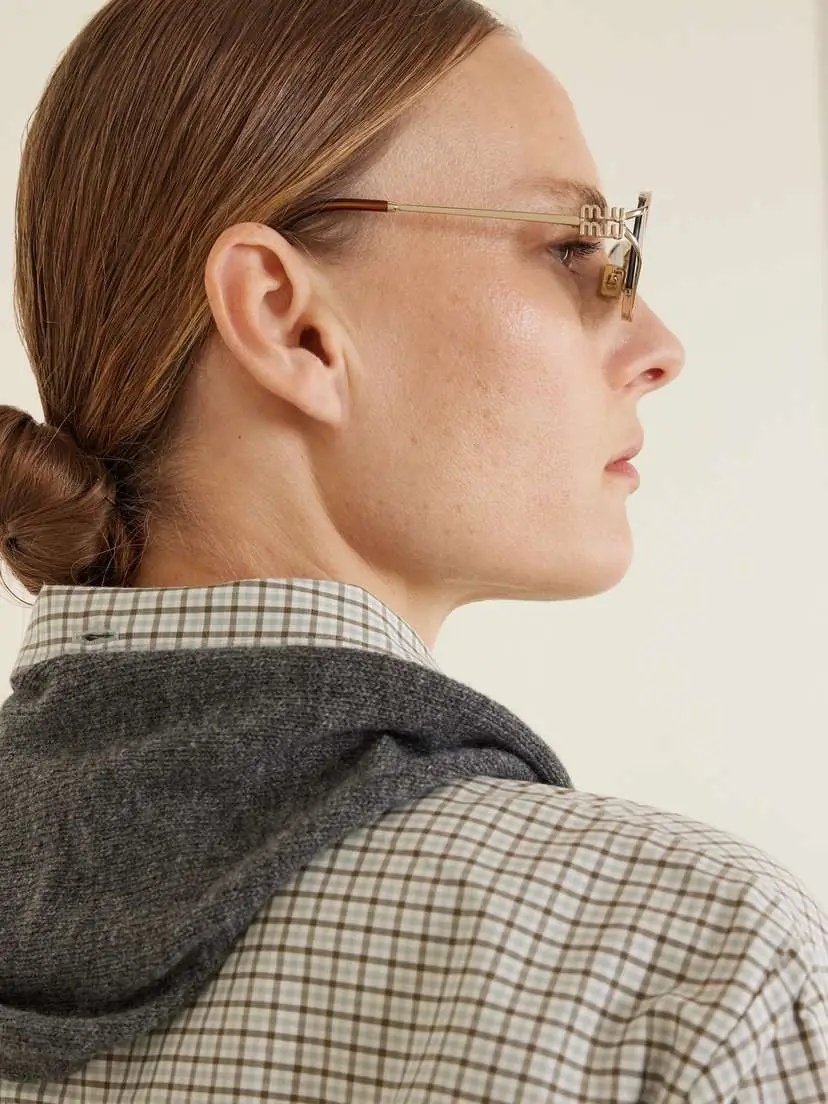 Miu Miu Eyewear Oval-frame Gold-tone Sunglasses | Thumbnail 5 Miu Miu Eyewear Oval-frame Gold-tone Sunglasses | Thumbnail 5