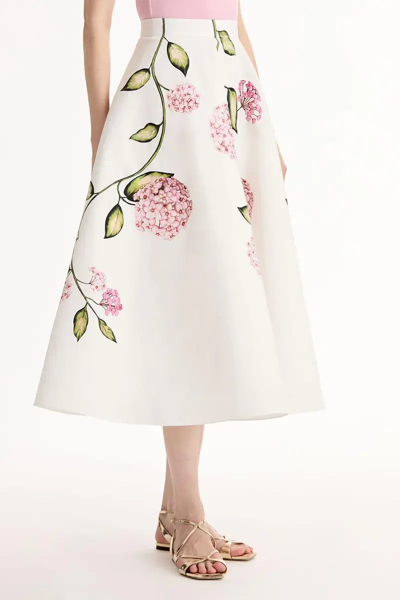 Oscar de la Renta Porcelain Flowers Skirt | Thumbnail 4 Oscar de la Renta Porcelain Flowers Skirt | Thumbnail 4