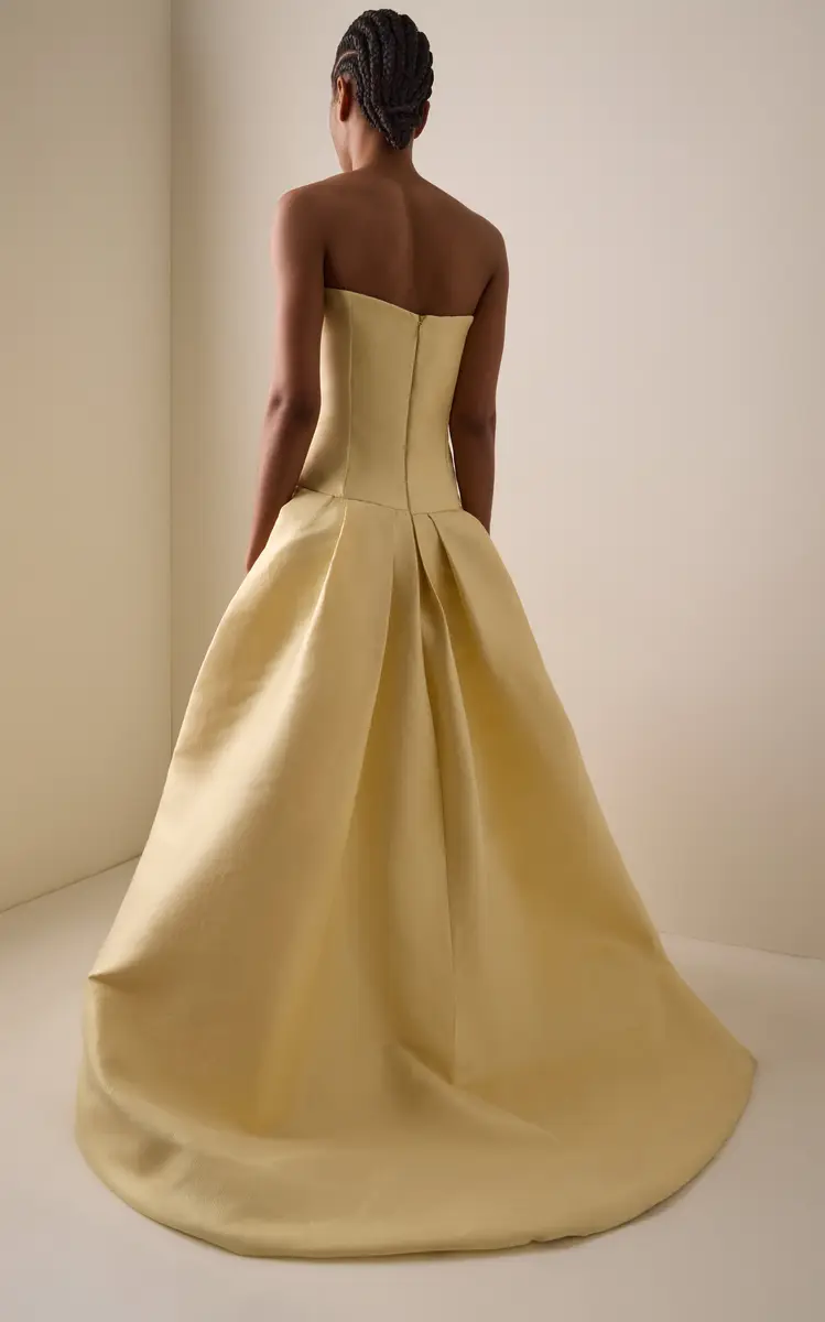 MONIQUE LHUILLIER Strapless High-Low Cotton-Blend Mikado Ball Gown | Thumbnail 4 MONIQUE LHUILLIER Strapless High-Low Cotton-Blend Mikado Ball Gown | Thumbnail 4