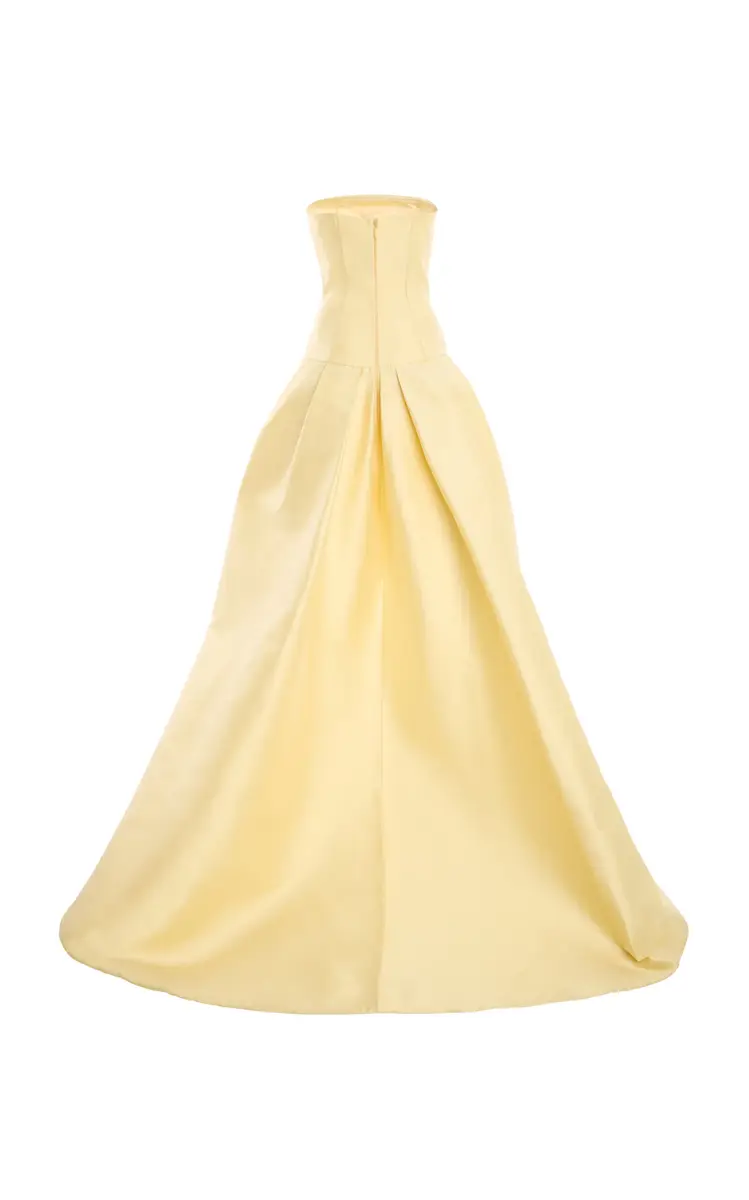 MONIQUE LHUILLIER Strapless High-Low Cotton-Blend Mikado Ball Gown | Thumbnail 5 MONIQUE LHUILLIER Strapless High-Low Cotton-Blend Mikado Ball Gown | Thumbnail 5