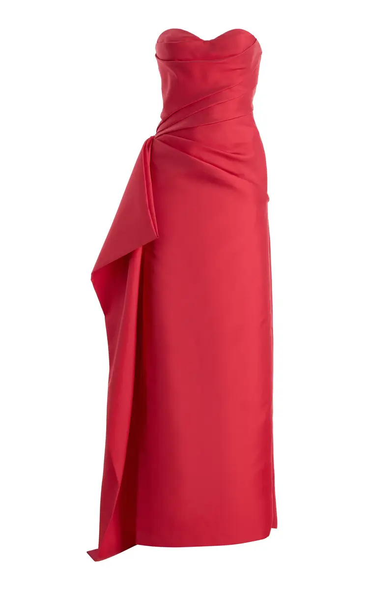 MONIQUE LHUILLIER Strapless Draped Mikado Gown | Thumbnail 2 MONIQUE LHUILLIER Strapless Draped Mikado Gown | Thumbnail 2
