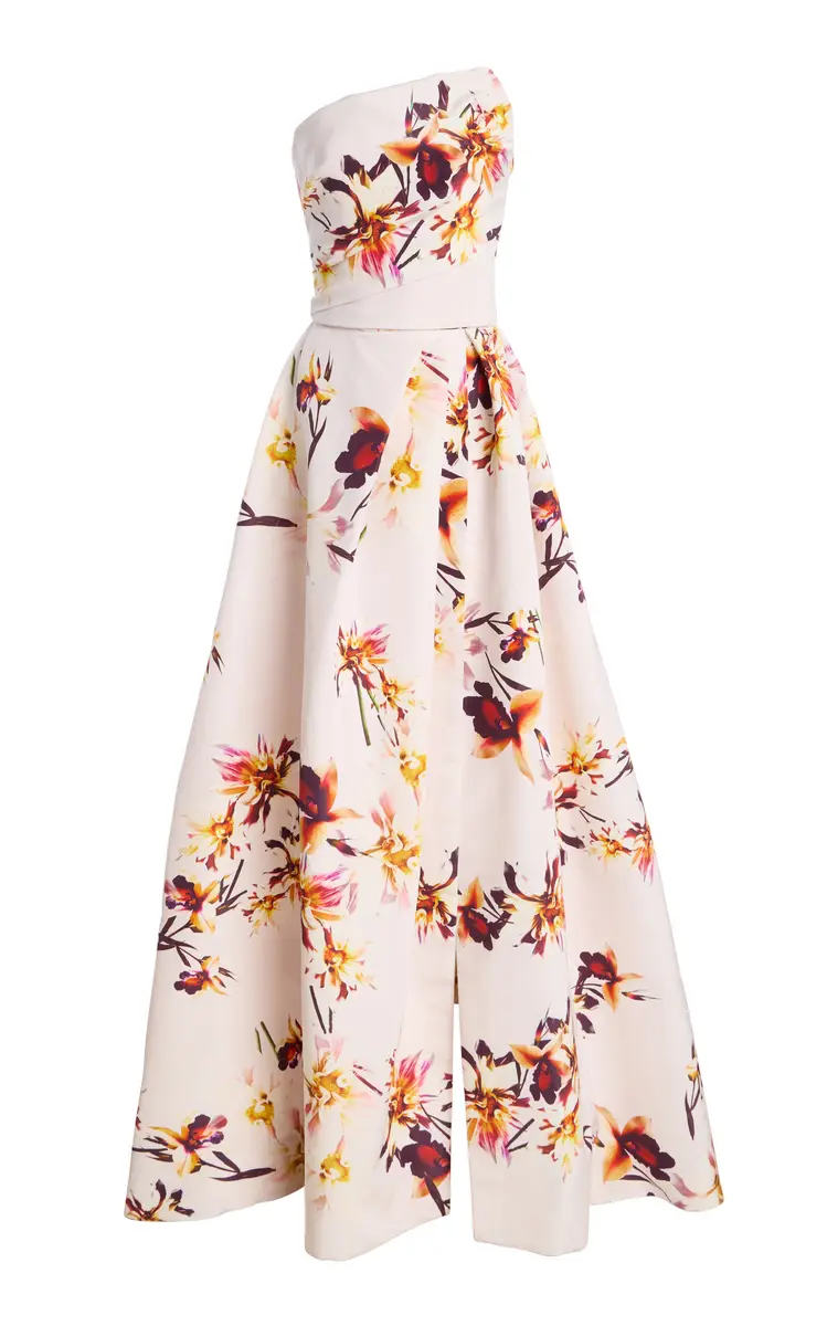 MONIQUE LHUILLIER Asymmetric Strapless Ball Gown