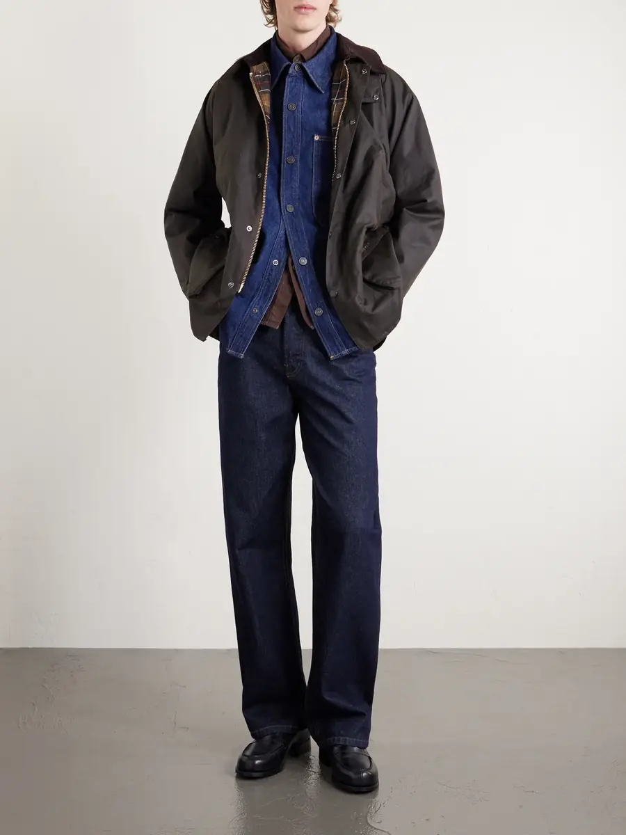 Barbour Bedale Corduroy-Trimmed Waxed-Cotton Jacket - Men | Thumbnail 2