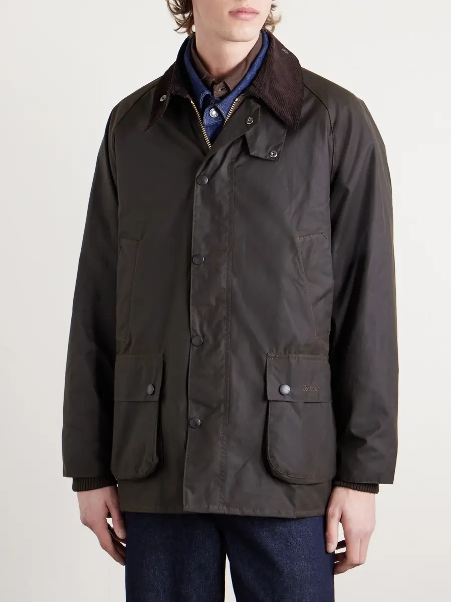 Barbour Bedale Corduroy-Trimmed Waxed-Cotton Jacket - Men | Thumbnail 3