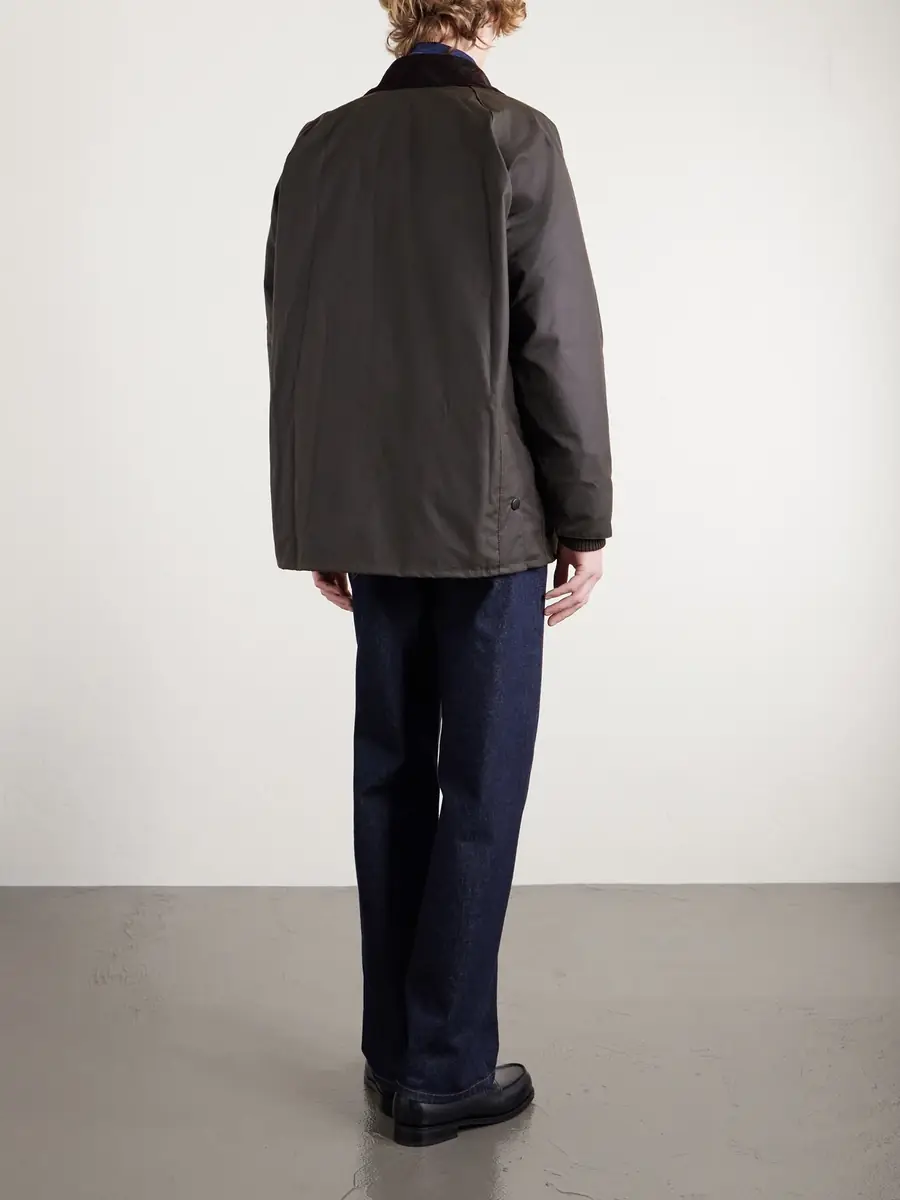 Barbour Bedale Corduroy-Trimmed Waxed-Cotton Jacket - Men | Thumbnail 4