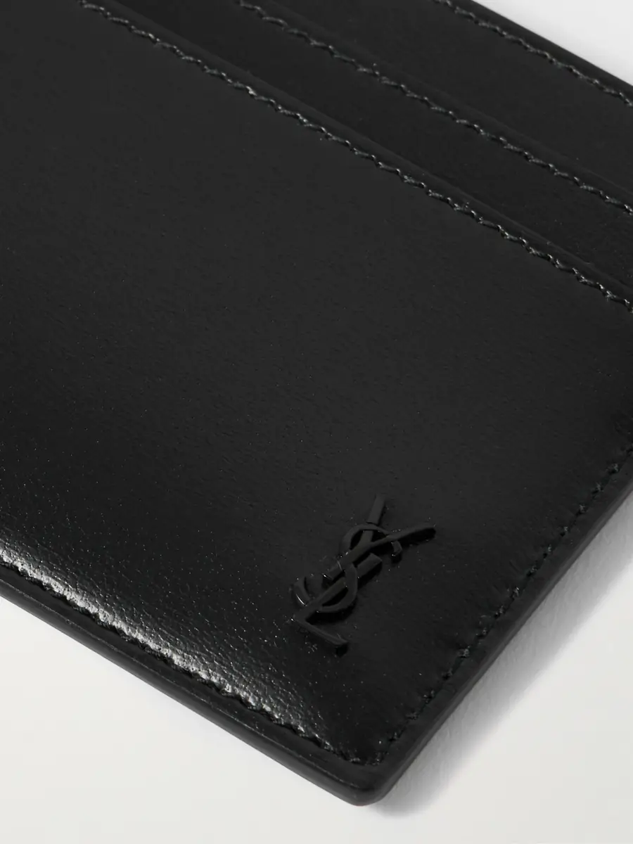 Saint Laurent Tiny Cassandre Logo-Appliquéd Leather Cardholder - Men | Thumbnail 3 Saint Laurent Tiny Cassandre Logo-Appliquéd Leather Cardholder - Men | Thumbnail 3