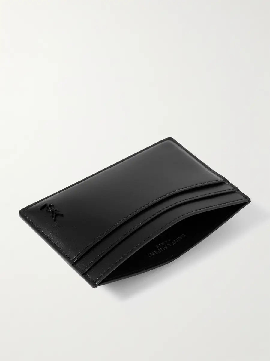 Saint Laurent Tiny Cassandre Logo-Appliquéd Leather Cardholder - Men | Thumbnail 4 Saint Laurent Tiny Cassandre Logo-Appliquéd Leather Cardholder - Men | Thumbnail 4