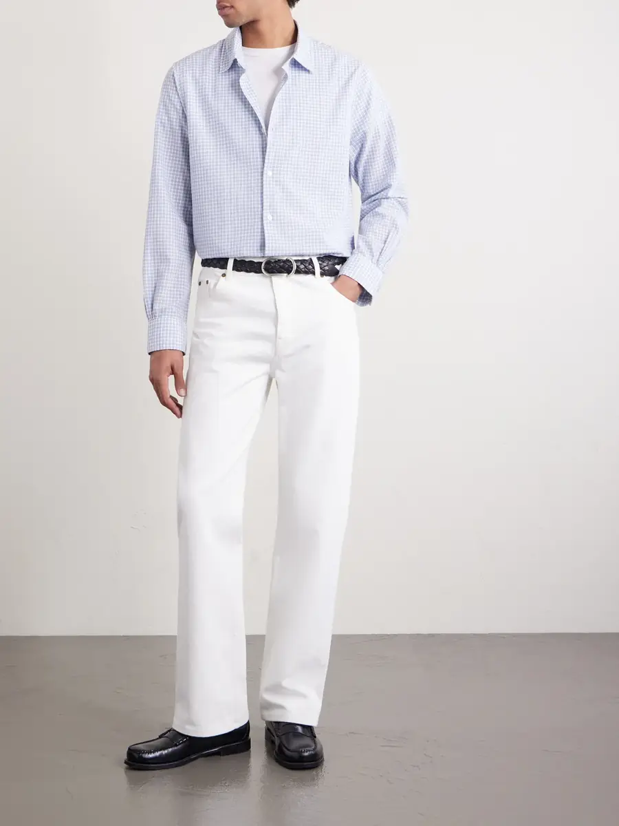 OFFICINE GÉNÉRALE Giacomo Checked Cotton, Lyocell and Linen-Blend Shirt - Men | Thumbnail 2 OFFICINE GÉNÉRALE Giacomo Checked Cotton, Lyocell and Linen-Blend Shirt - Men | Thumbnail 2