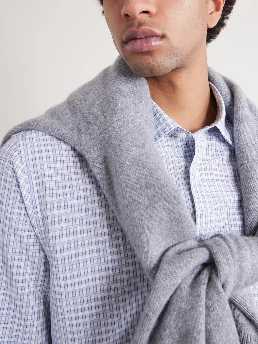 OFFICINE GÉNÉRALE Giacomo Checked Cotton, Lyocell and Linen-Blend Shirt - Men | Thumbnail 5 OFFICINE GÉNÉRALE Giacomo Checked Cotton, Lyocell and Linen-Blend Shirt - Men | Thumbnail 5