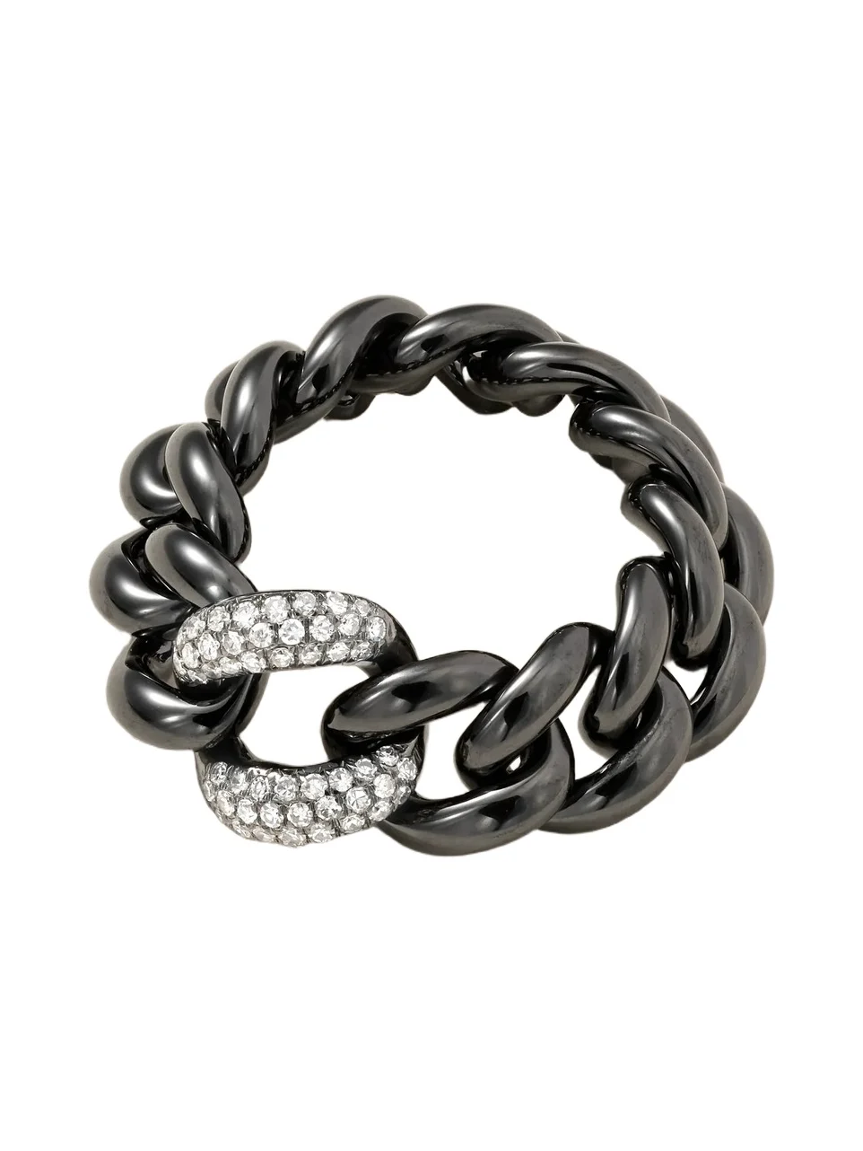 SHAY 18-karat Blackened Gold, Ceramic And Diamond Ring