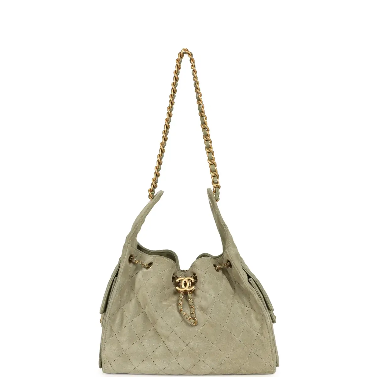 Chanel Pre-owned Chanel Small 25 Hobo Bag Olive Green Suede Antique Gold Hardware | Thumbnail 7 Chanel Pre-owned Chanel Small 25 Hobo Bag Olive Green Suede Antique Gold Hardware | Thumbnail 7