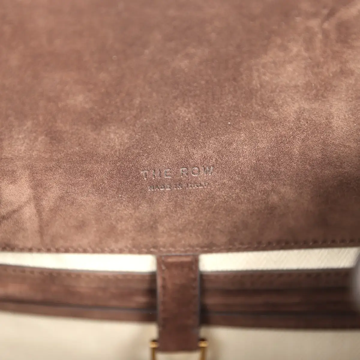 The Row The Row Soft Margaux 17 Bag Mocha Suede Gold Hardware | Thumbnail 13 The Row The Row Soft Margaux 17 Bag Mocha Suede Gold Hardware | Thumbnail 13