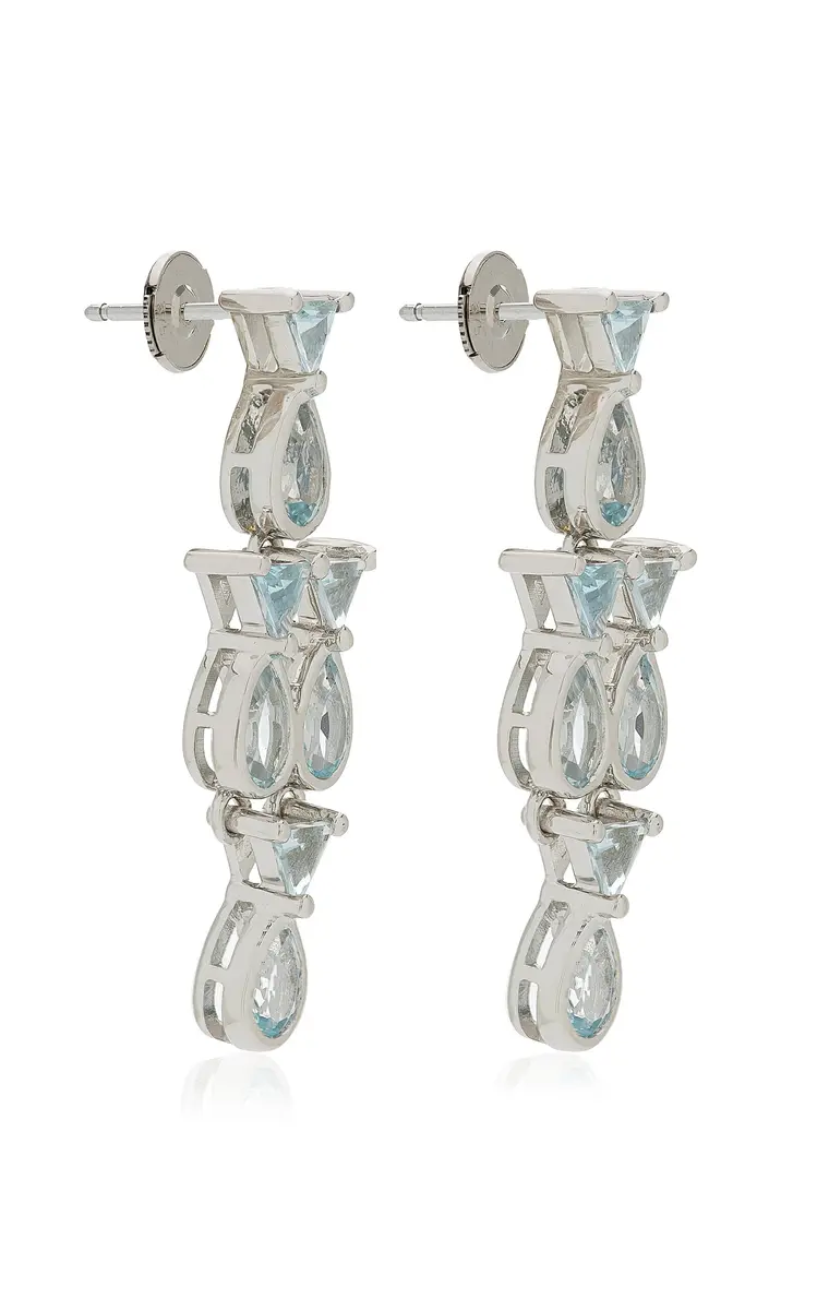 Yvonne Léon Small Fish White Gold Topaz Earrings | Thumbnail 3 Yvonne Léon Small Fish White Gold Topaz Earrings | Thumbnail 3