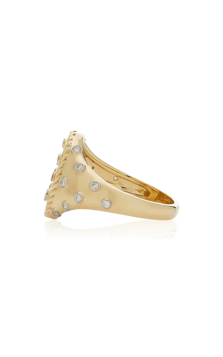 Yvonne Léon Yellow Gold Diamond Signet Ring | Thumbnail 4