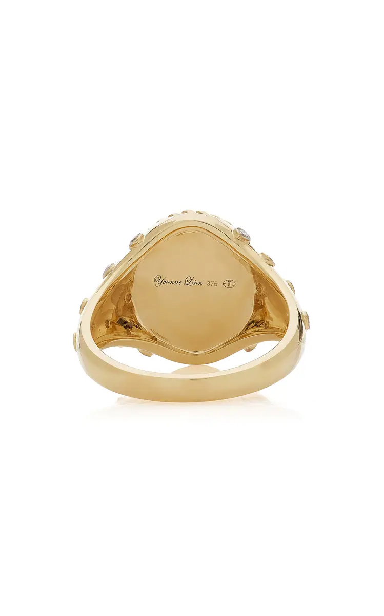 Yvonne Léon Yellow Gold Diamond Signet Ring | Thumbnail 5