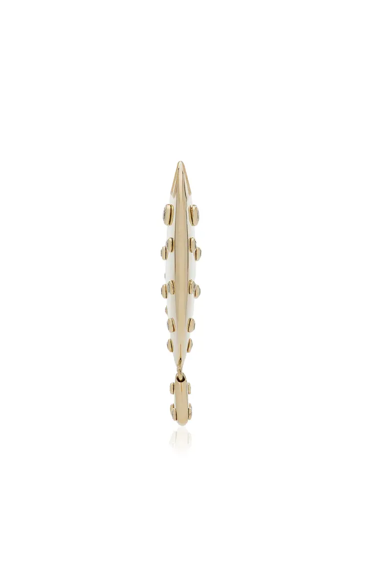 Yvonne Léon 9k Yellow Gold and Diamond Clown Fish Single Earring | Thumbnail 3