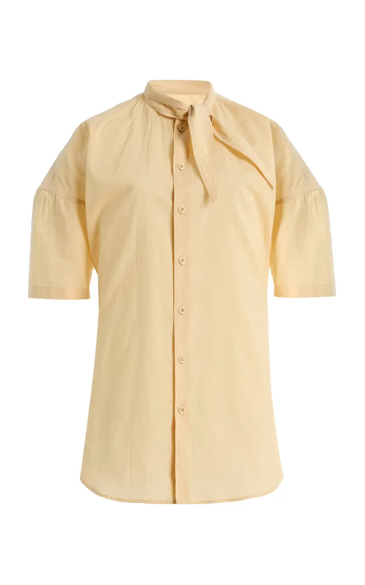 Lemaire Tie-Neck Cotton Muslin Shirt | Thumbnail 6 Lemaire Tie-Neck Cotton Muslin Shirt | Thumbnail 6