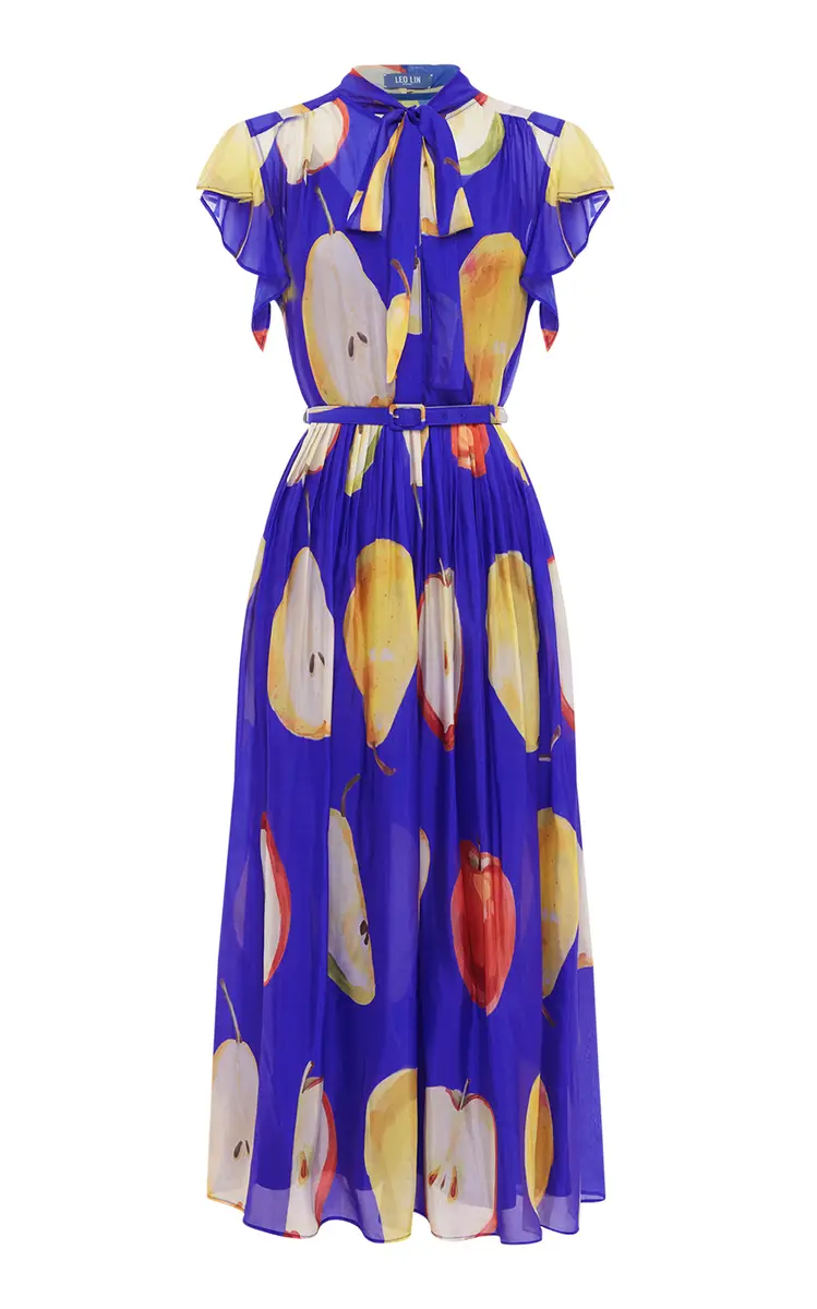Leo Lin Grace Silk-Blend Midi Dress | Thumbnail 4
