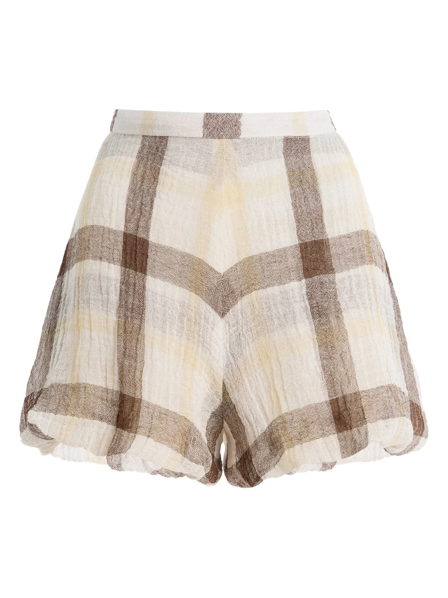 Lisa Marie Fernandez Exclusive Pouf Linen-Blend Gauze Shorts