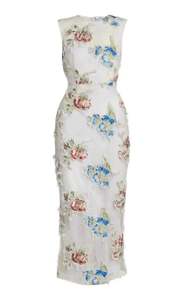 Erdem Embroidered Shredded Mesh Midi Dress | Thumbnail 14 Erdem Embroidered Shredded Mesh Midi Dress | Thumbnail 14
