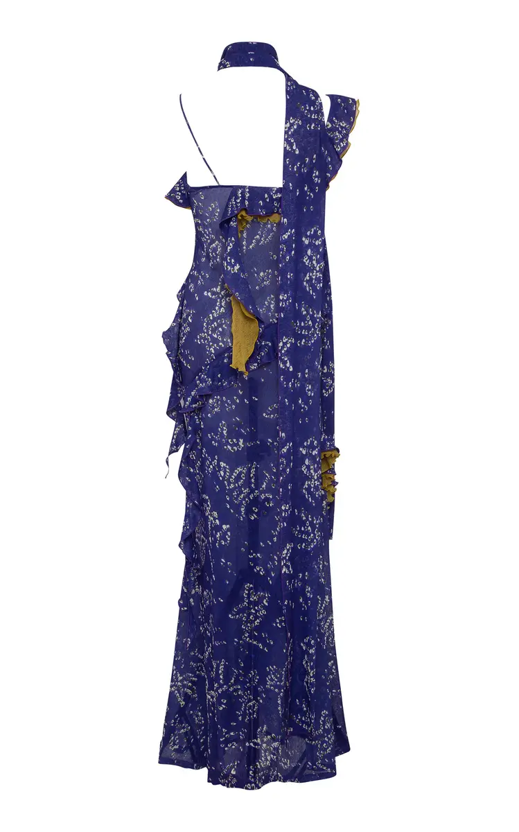 SIEDRÉS Monica Ruffled Chiffon Maxi Dress | Thumbnail 4
