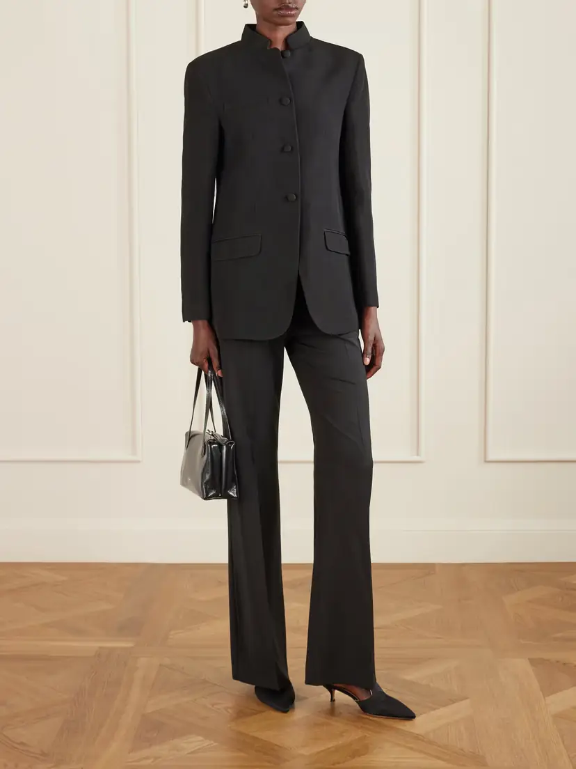 Emme Parsons Leandra Leather-trimmed Satin Pumps | Thumbnail 4