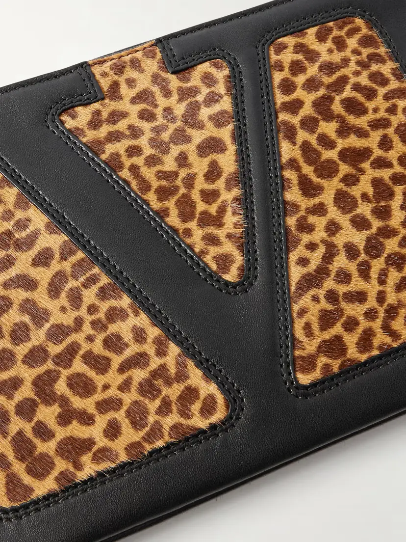 Valentino Garavani Viva Superstar Medium Leather-trimmed Leopard-print Calf Hair Clutch | Thumbnail 5 Valentino Garavani Viva Superstar Medium Leather-trimmed Leopard-print Calf Hair Clutch | Thumbnail 5
